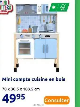 Action Mini Compte Cuisine En Bois offre