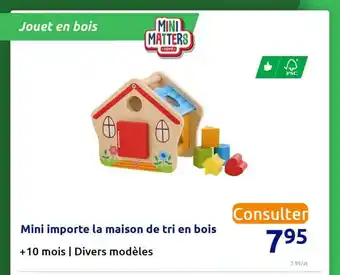 Action Mini Importe La Maison De Tri En Bois offre