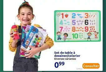 Set De Table à Dessiner - Colorier