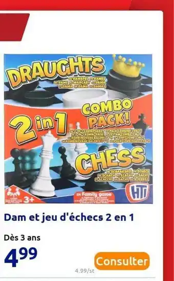 Action Dam Et Jeu D'échecs 2 En 1 offre