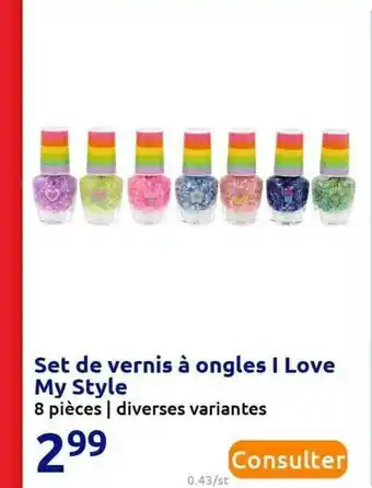 Action Set De Vernis à Ongles I Love My Style offre