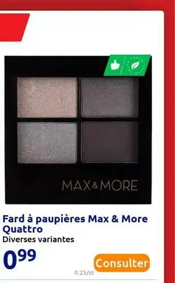 Action Fard à Paupières Max & More Quattro offre