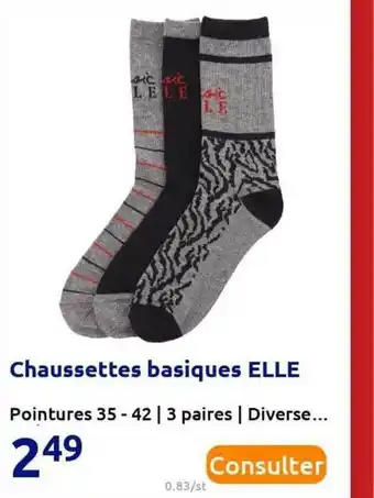 Action Chaussettes Basiques Elle offre