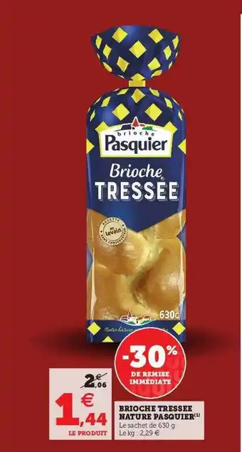 U Express Brioche Tressée Nature Pasquier offre