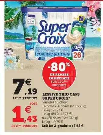 U Express Lessive Trio Caps Super Croix offre