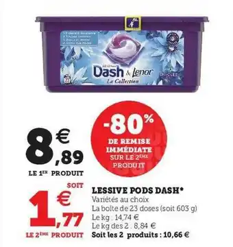 U Express Lessive Pods Dash offre