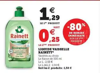 U Express Liquide Vaisselle Rainett offre