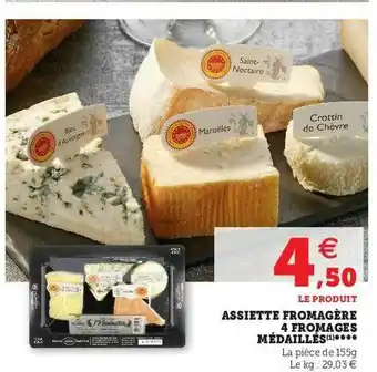 Assiette Fromagère 4 Fromages Médaillés