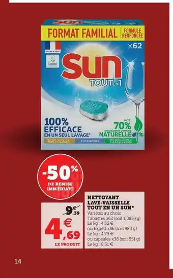 U Express Nettoyant Lave-vaisselle Tout En Un Sun offre