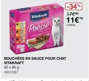 Costco Bouchées En Sauce Pour Chat Vitakraft offre