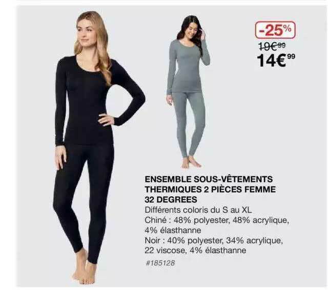 Thermiques 2 Pièces Femme 