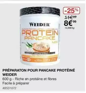 Préparation Pour Pancake Protéiné Wieder