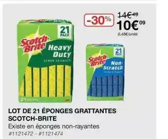 Costco Lot De 21 éponges Grattantes Scotch-brite offre