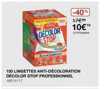 Costco 150 Lingettes Anti-décoloration Décolor Stop Professionnel offre