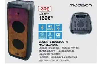Enceinte Bluetooth Mad-vegas120 Madison