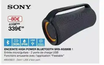 Costco Enceinte High Power Bluetooth Srs-xg500b Sony offre