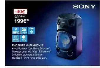 Costco Enceinte Hi-fi Mhcv13 Sony offre