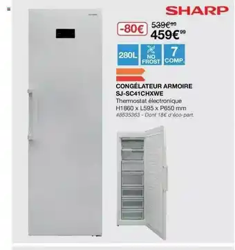 Congélateur Armoire Sj-sc41chxwe Sharp