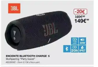 Costco Enceinte Bluetooth Charge 5 Jbl offre