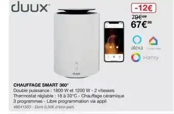 Costco Chauffage Smart 360° Duux offre