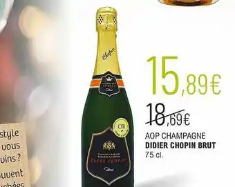 La Vignery Aop Champagne Didier Chopin Brut offre