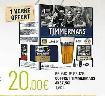 Belgique Geuze Coffret Timmermans 4 X 37,5 Cl