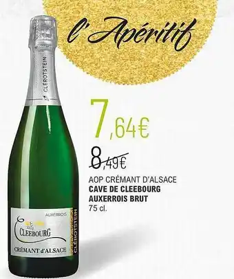 La Vignery Aop Crémant D'alsace Cave De Cleebourg Auxerrois Brut offre