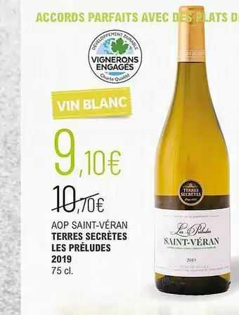 La Vignery Aop Saint-véran Terres Secrètes Les Préludes 2019 offre