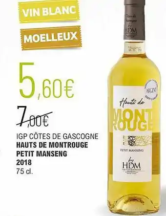 Igp Côtes De Gascogne Hauts De Montrouge Petit Manseng 2018