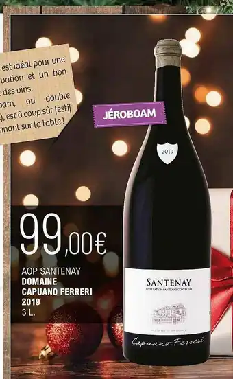 La Vignery Aop Santenay Domaine Capuano Ferreri 2019 offre