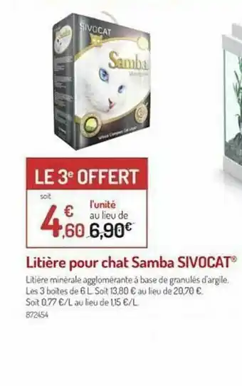 Botanic Litière Pour Chat Samba Sivocat offre