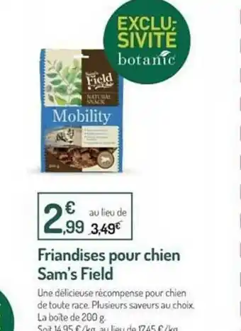 Botanic Friandises Pour Chien Sam's Field offre