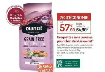 Botanic Croquettes Sans Céréales Pour Chat Stérilisé Ownat offre