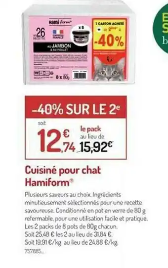Botanic Cuisiné Pour Chat Hamiform offre