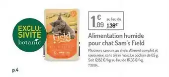 Botanic Alimentation Humide Pour Chat Sam's Field offre