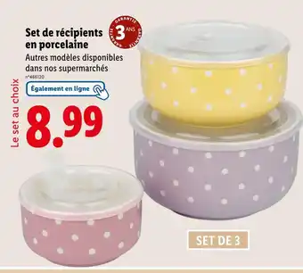 Lidl Set de récipients en porcelaine offre