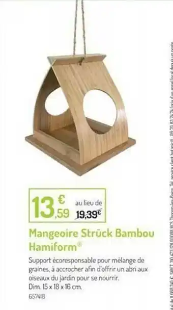 Mangeoire StrĂŒck Bambou Hamiform