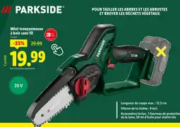 Lidl PARKSIDE Mini-tronçonneuse à bois sans fil offre