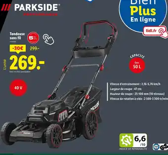 Lidl PARKSIDE Tondeuse sans fil offre