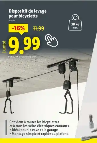 Lidl Dispositif de levage pour bicyclette offre