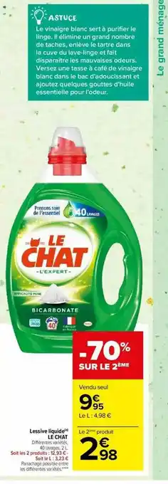 Carrefour Market Lessive Liquide Le Chat -70% Sur Le 2ème offre
