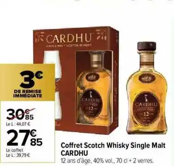 Carrefour Market Coffret Scotch Whisky Single Malt Cardhu offre