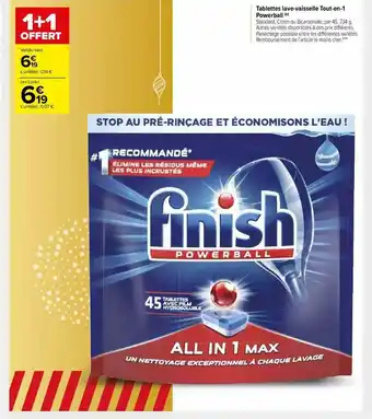 Carrefour Market Tablettes Lave-vaisselle Tout En 1 Powerball 1+1 Offert offre