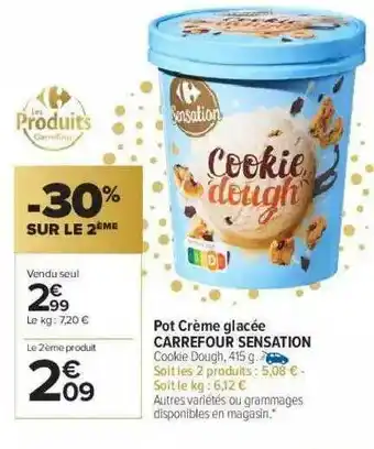 Carrefour Market Pot Crème Glacée Carrefour Sensation -30% Sur Le 2ème offre