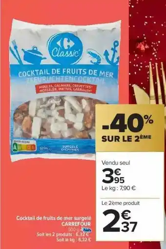 Carrefour Market Cocktail De Fruits De Mer Surgelé Carrefour -40% Sur Le 2ème offre