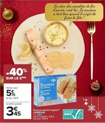Carrefour Market Pavés De Saumon Surgelés Carrefour -40% Sur Le 2ème offre