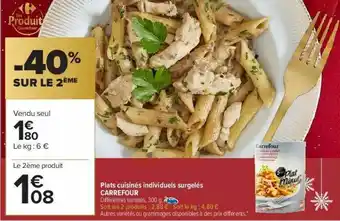 Carrefour Market Plats Cuisinés Individuels Surgelés Carrefour -40% Sur Le 2ème offre