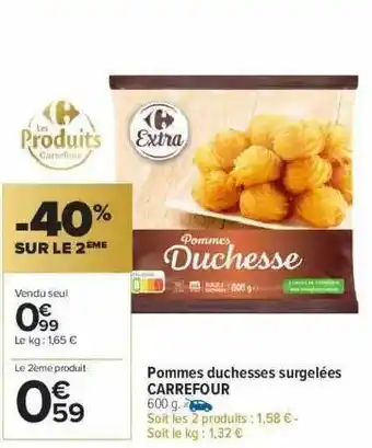 Carrefour Market Pommes Duchesses Surgelées Carrefour -40% Sur Le 2ème offre