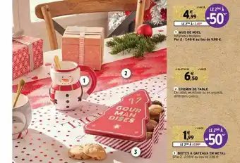 Intermarché Hyper Mug De Noël, Chemin De Table, Boîtes à Gâteaux En Métal offre