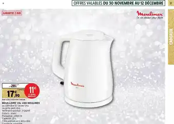 Intermarché Hyper Bouilloire 1.5 Uno Moulinex offre